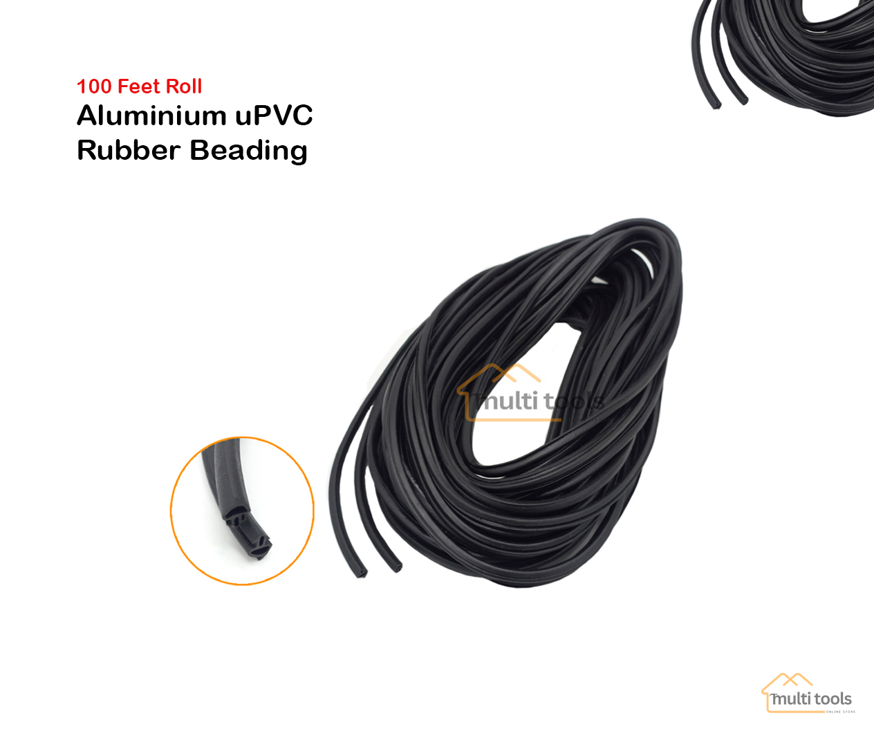 Aluminium Upvc Rubber Beading 100 Ft Roll