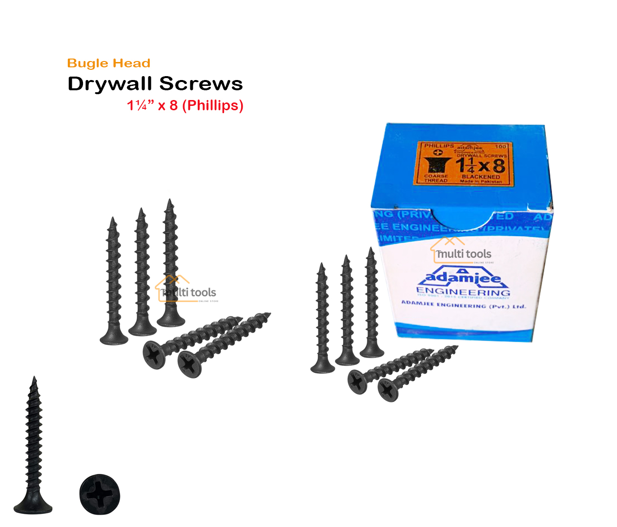 Bugle Head Drywall Screws 1-1/4 X 8 (Phillips)