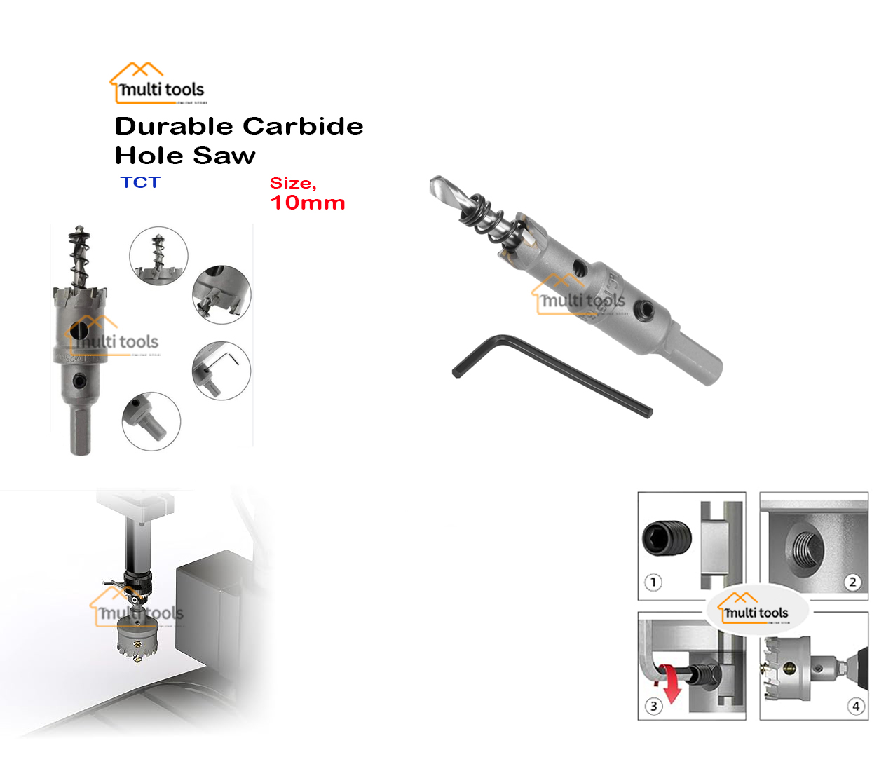 Durable Carbide Hole Saw Tct 10Mm