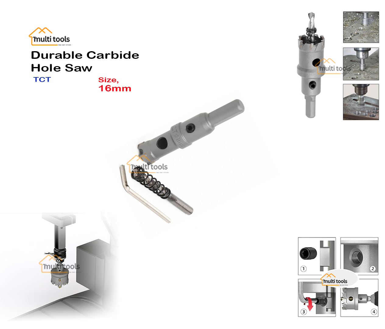 Durable Carbide Hole Saw Tct 16Mm
