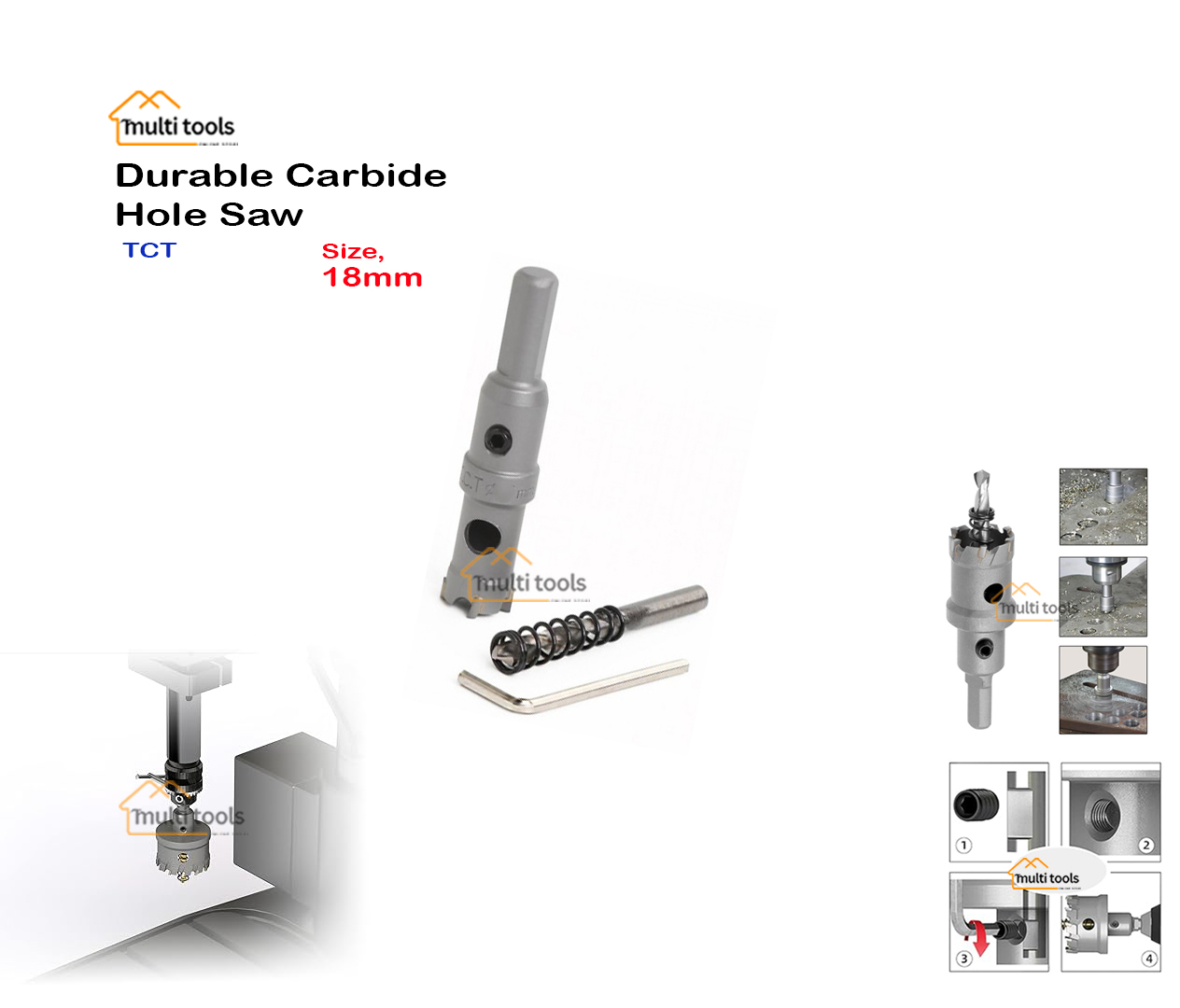 Durable Carbide Hole Saw Tct 18Mm