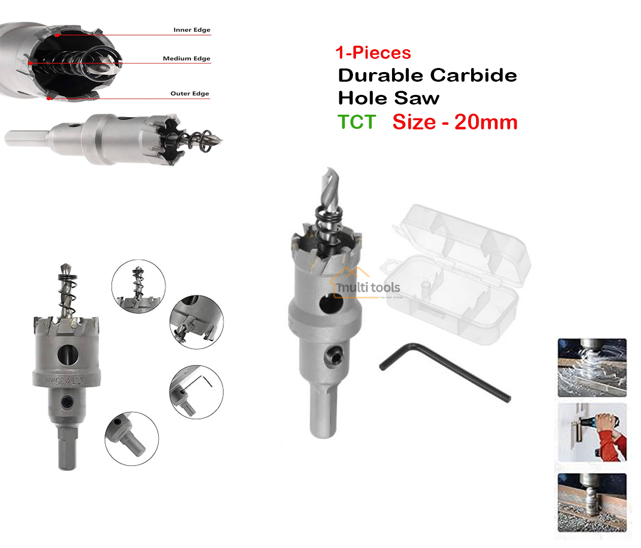 Durable Carbide Hole Saw Tct 20Mm