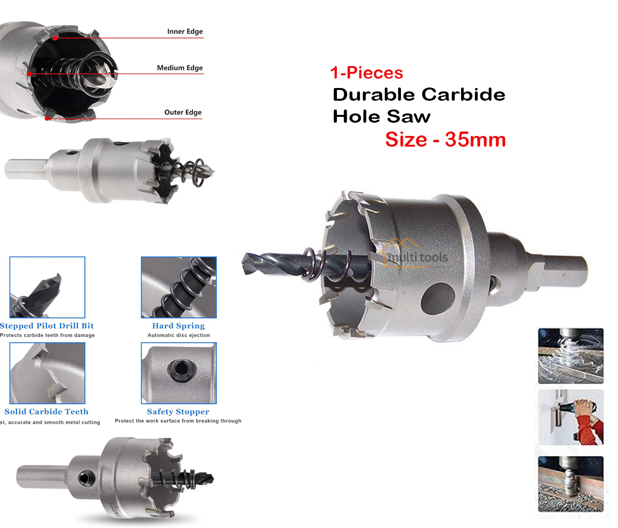 Durable Carbide Hole Saw Tct 35Mm
