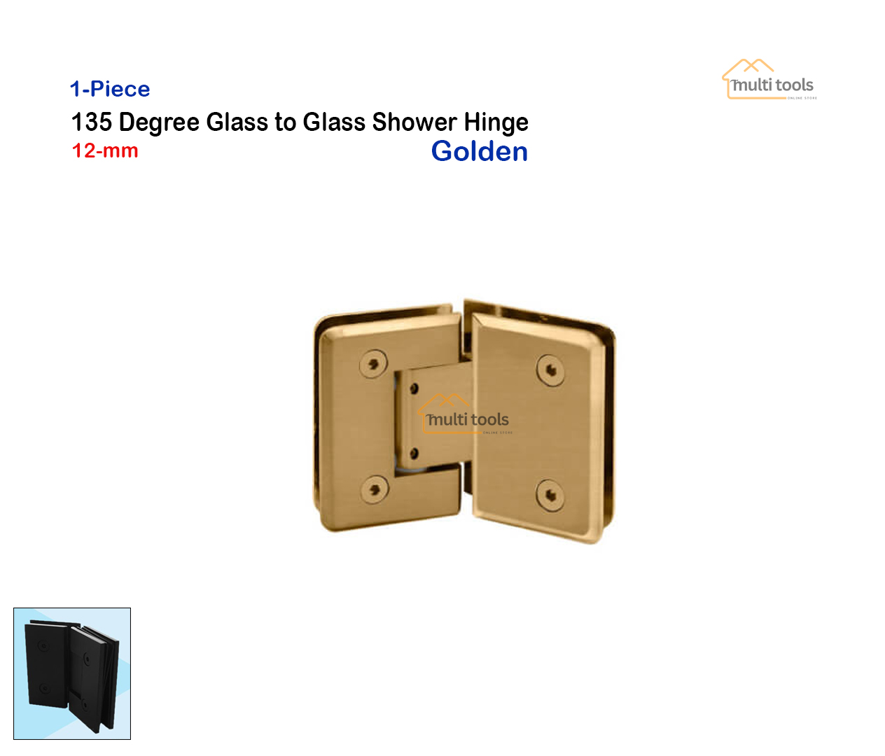 Glass To Glass Shower Hinges (135 Degree)Golden
