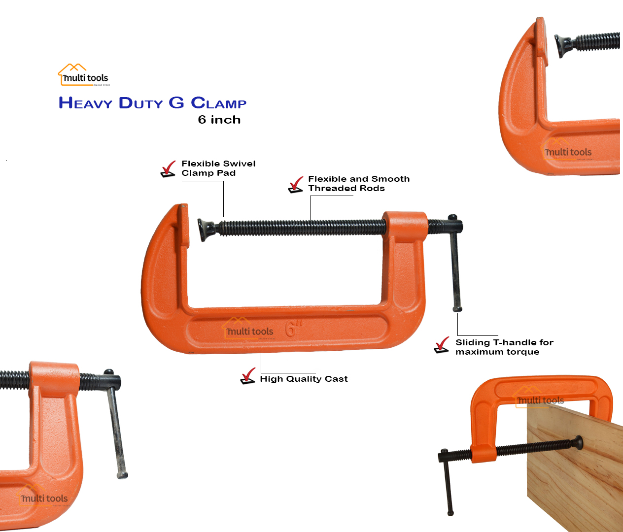 Heavy Duty G Clamp 6 Inch
