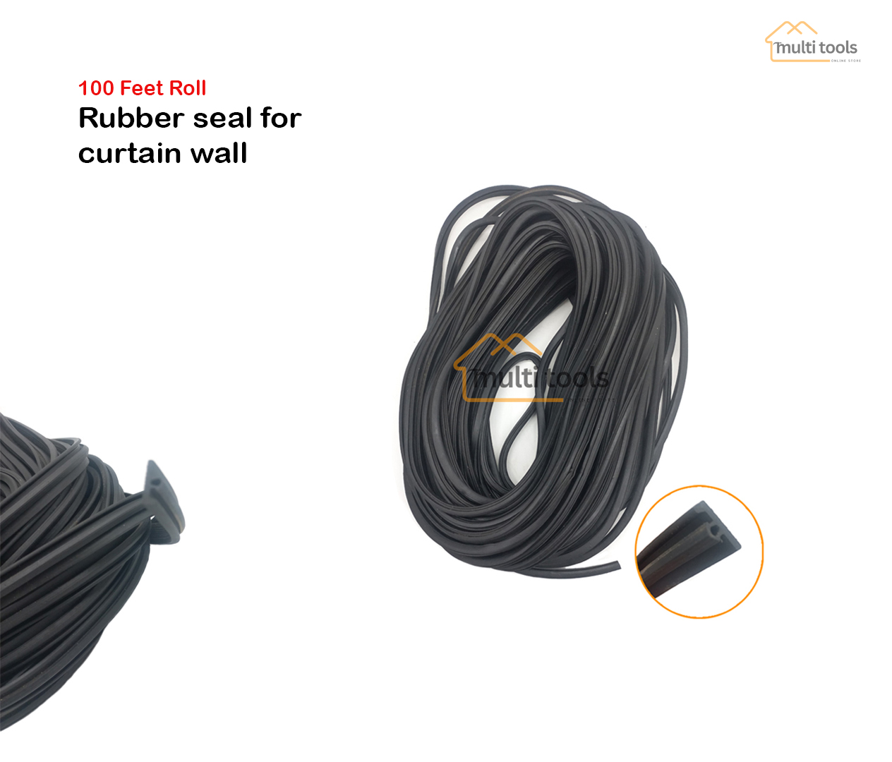 Rubber Seal For Curtain Wall P Tyep 100 Ft Roll