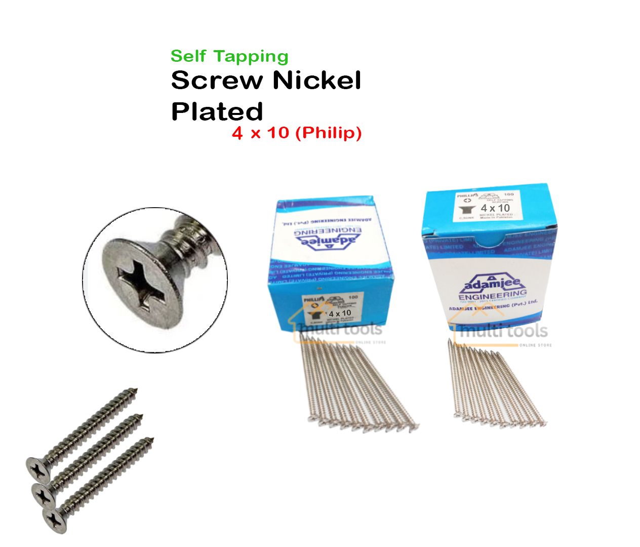 Self Tapping Screw Nickel Plated 4 X 10(Philip)