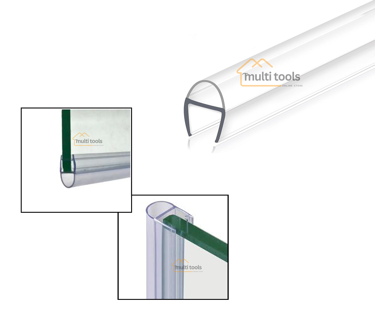  Shower Door Seal Strip U Type (8Mm X 7Feet)