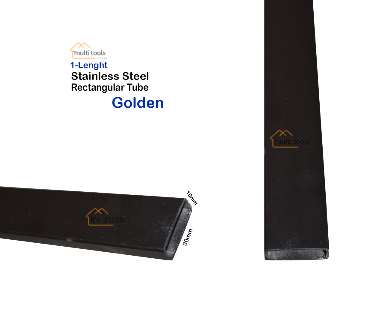 Stainless Steel Rectangular Tube (Golden)