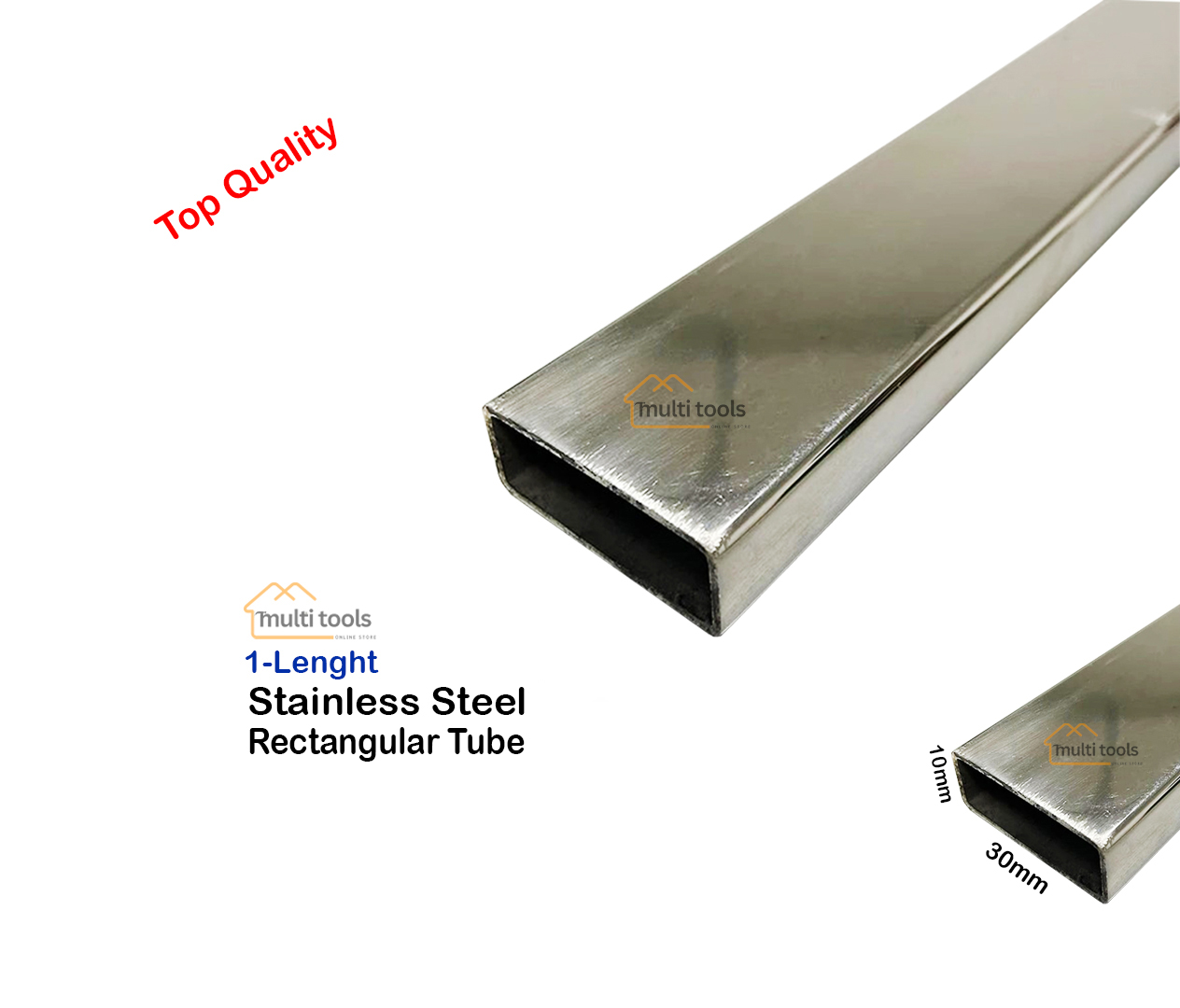 Stainless Steel Rectangular Tube (Silver)