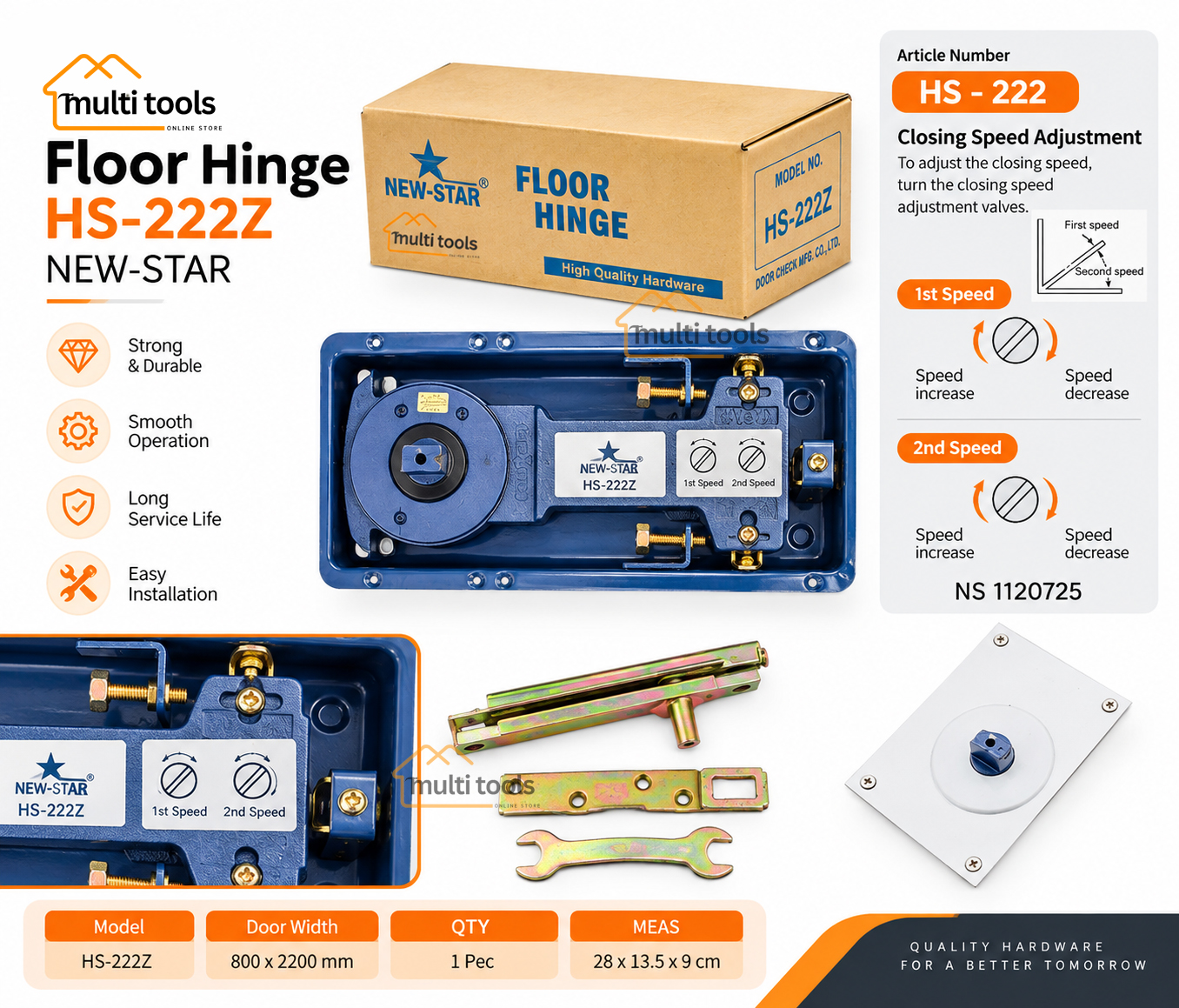 Floor Hinge- Hs-222Z New Star