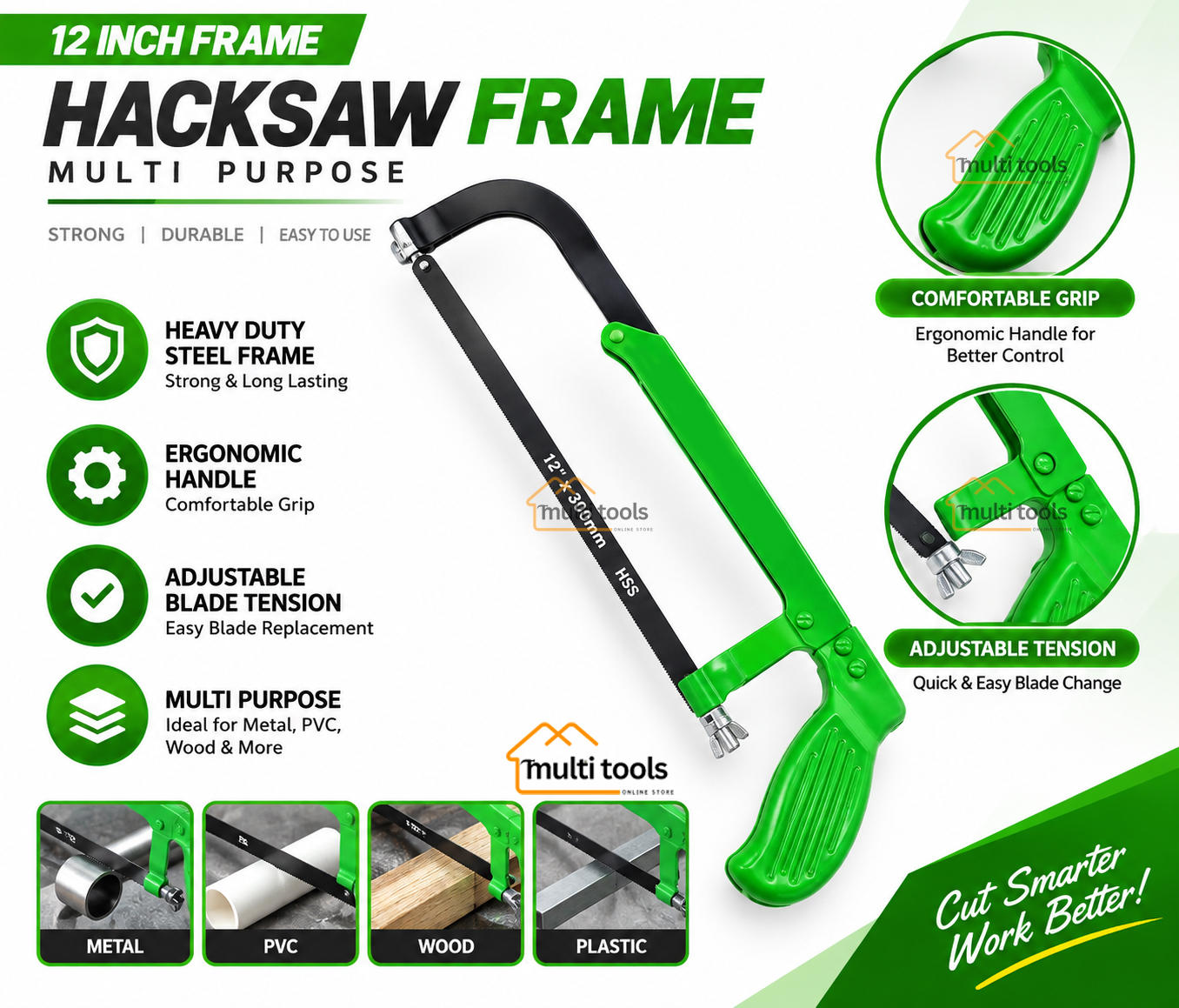 12-Inch Hacksaw Frame Multi Purpose