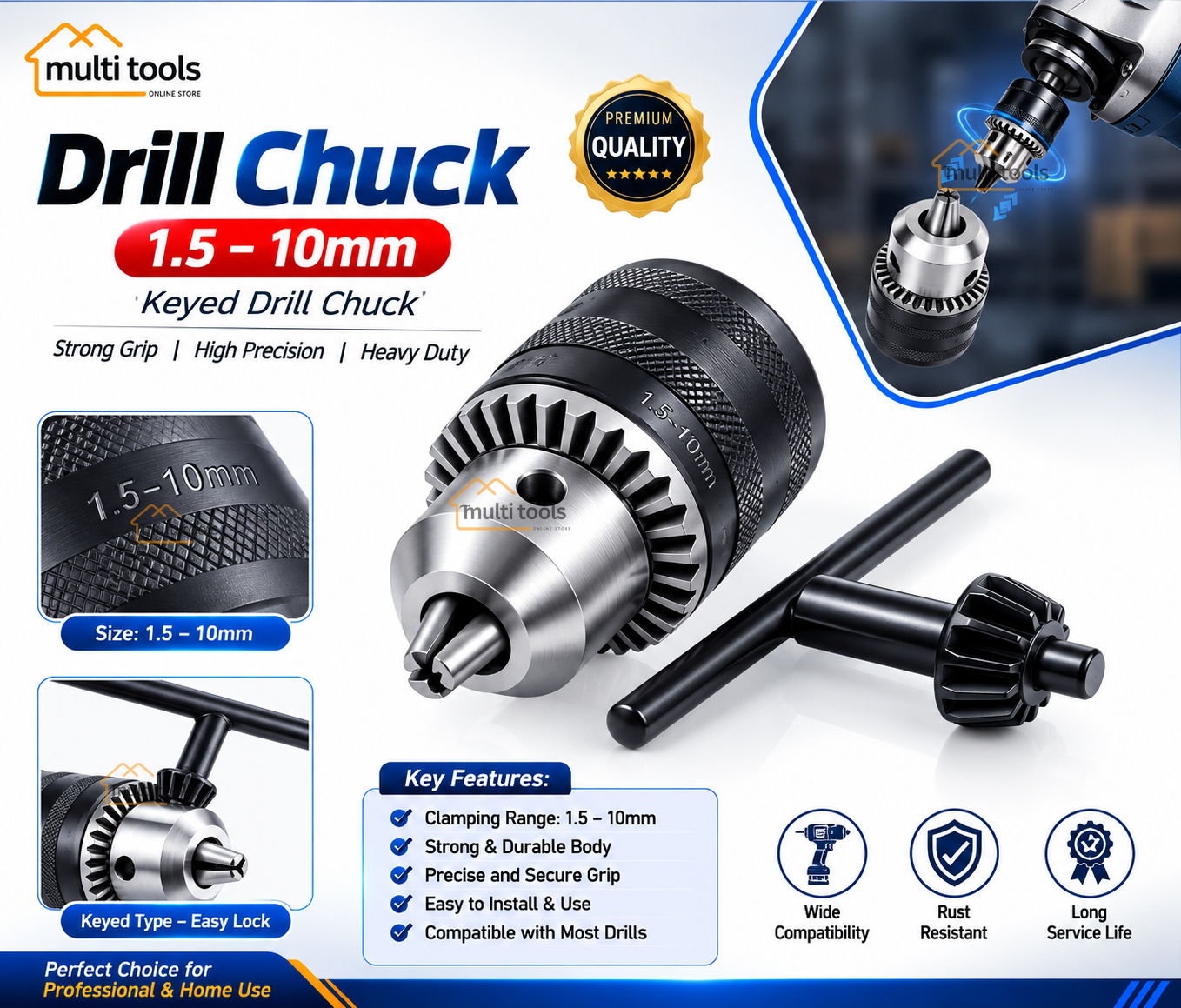 Drill Chuck 1.5-10mm