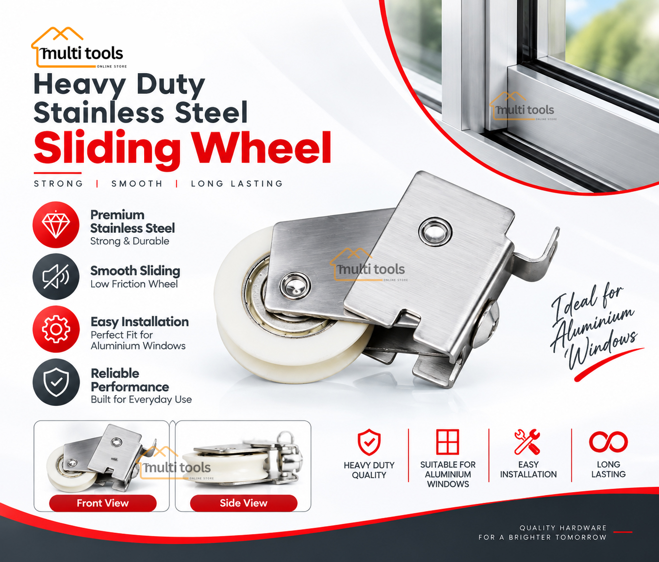 Heavy Duty Stainless Steel Sliding Wheels