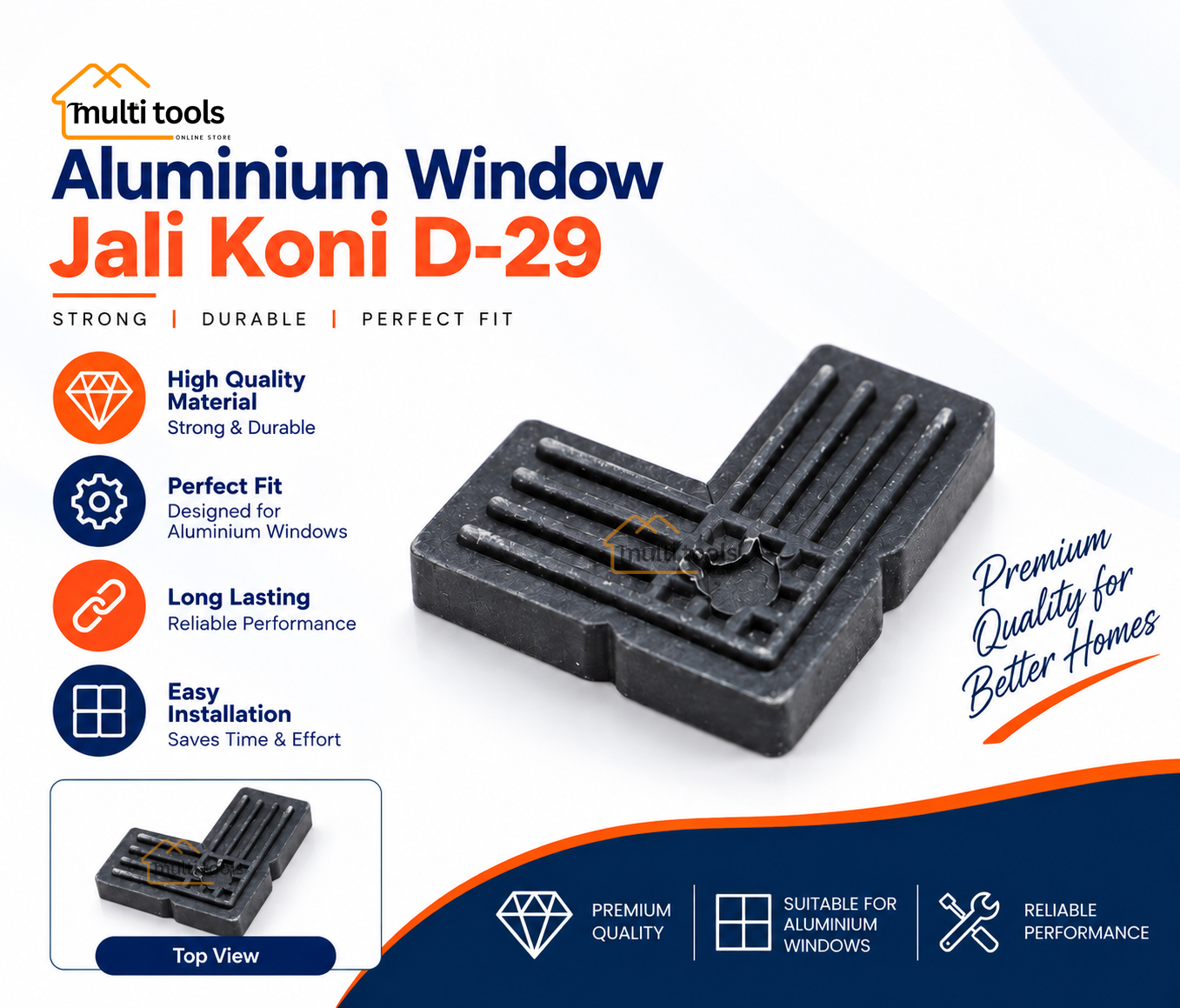 Aluminium Window Jali Koni D-29