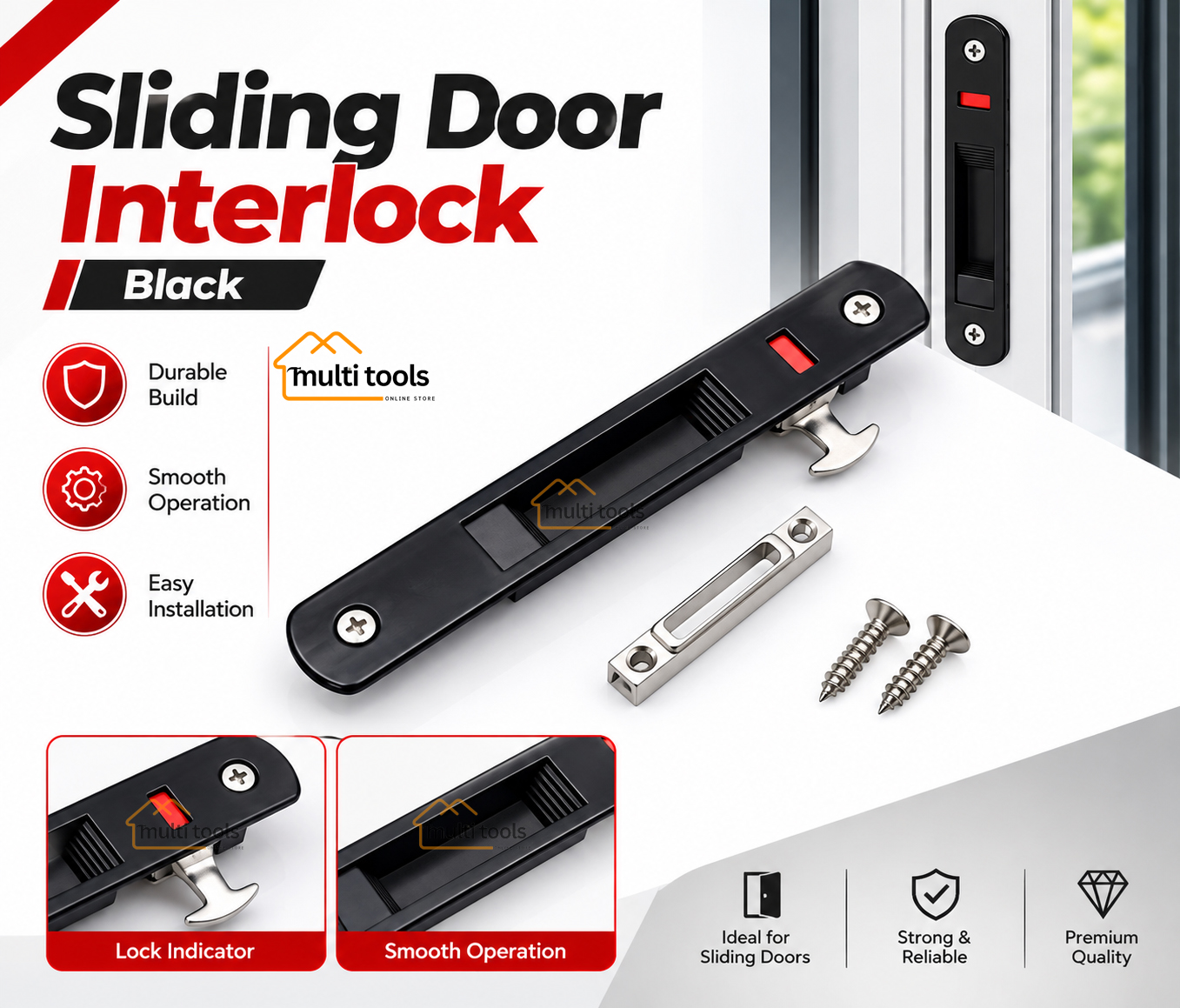  Sliding Door Interlock (Balck)
