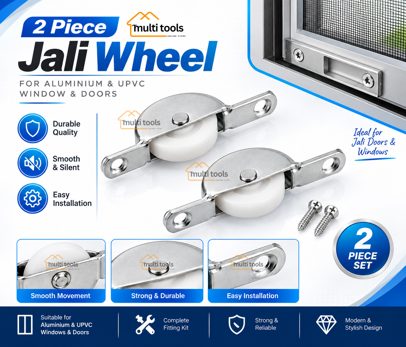 2 Pecs Aluminium Jali Wheel (Ulih)