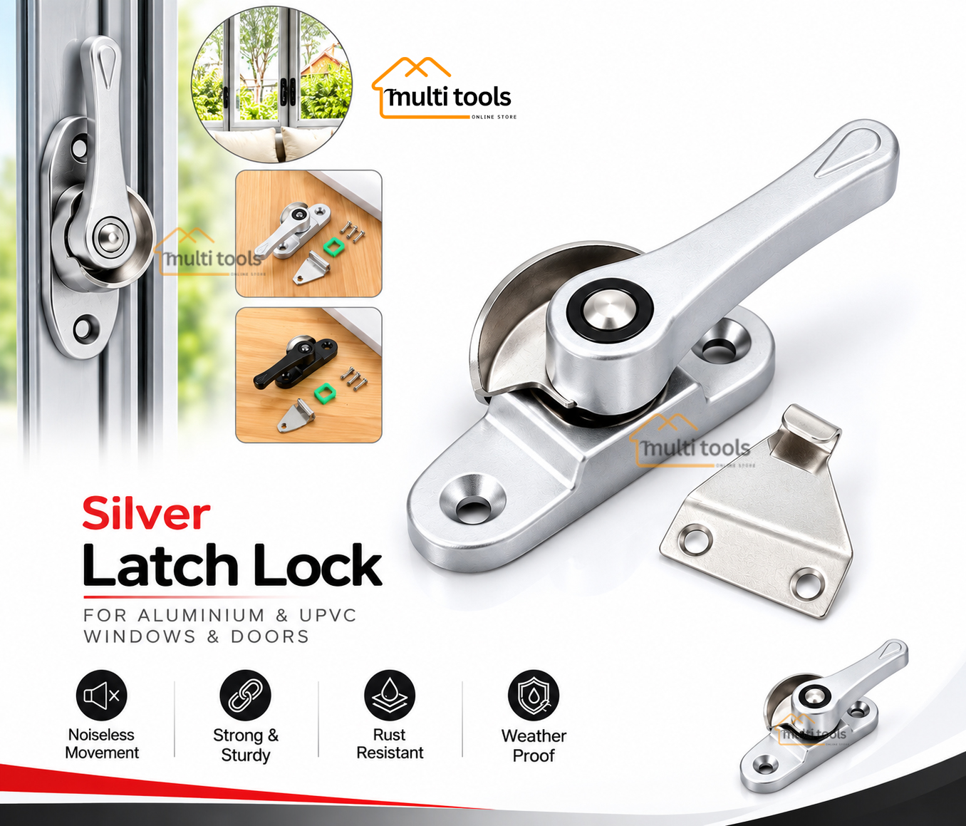 Aluminium Alloy Window Lock (Silver)