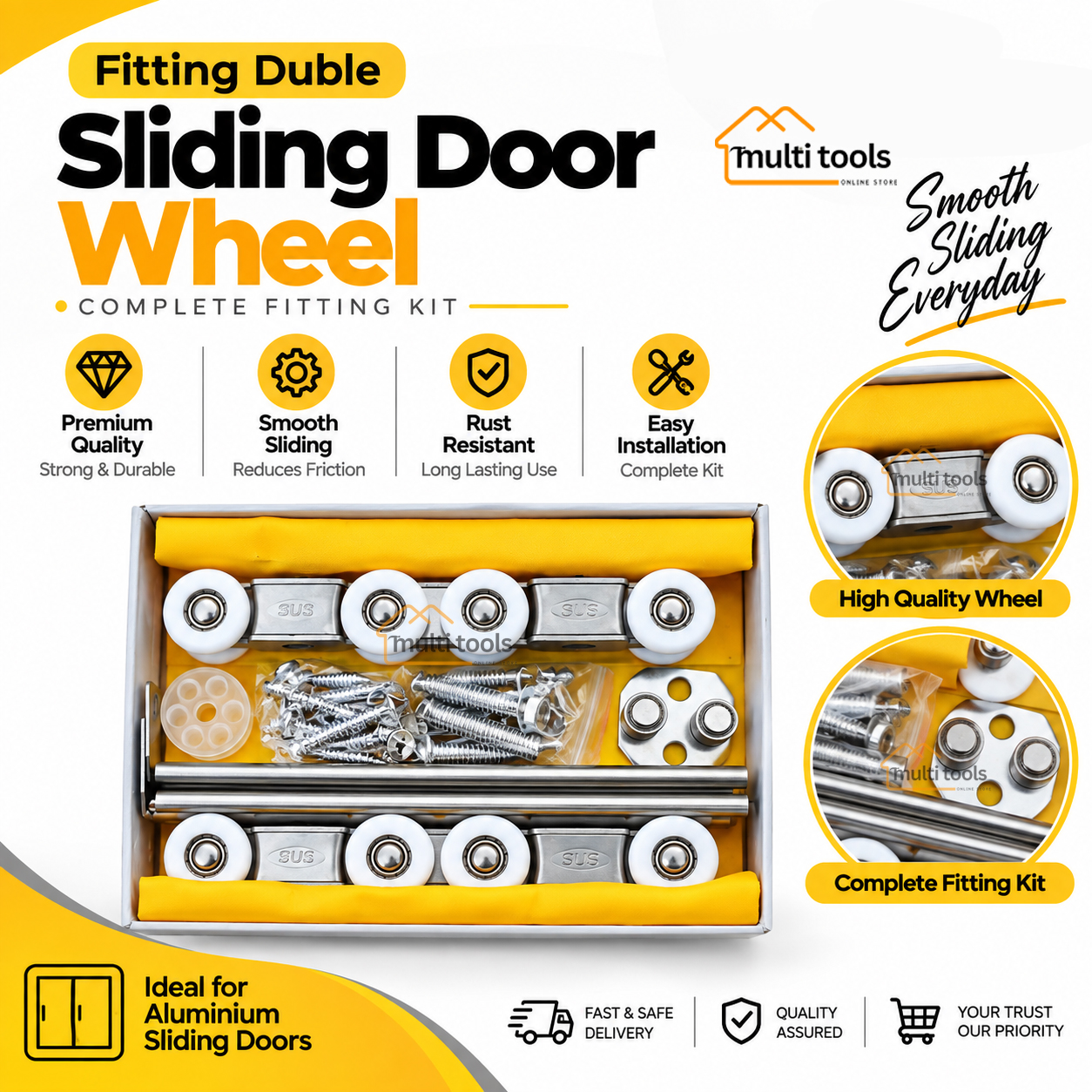 Btc Sliding Door Wheel Fitting Double