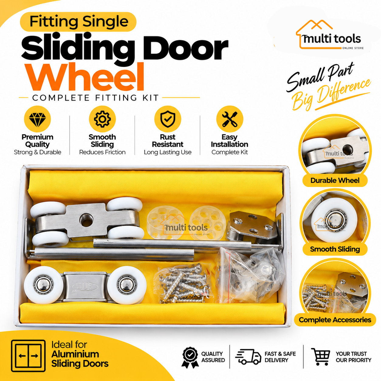 Btc Sliding Door Wheel Fitting Single