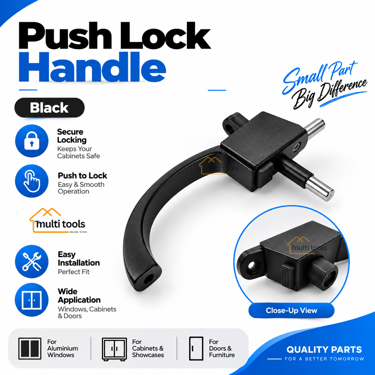 Push Lock Handle (Black)