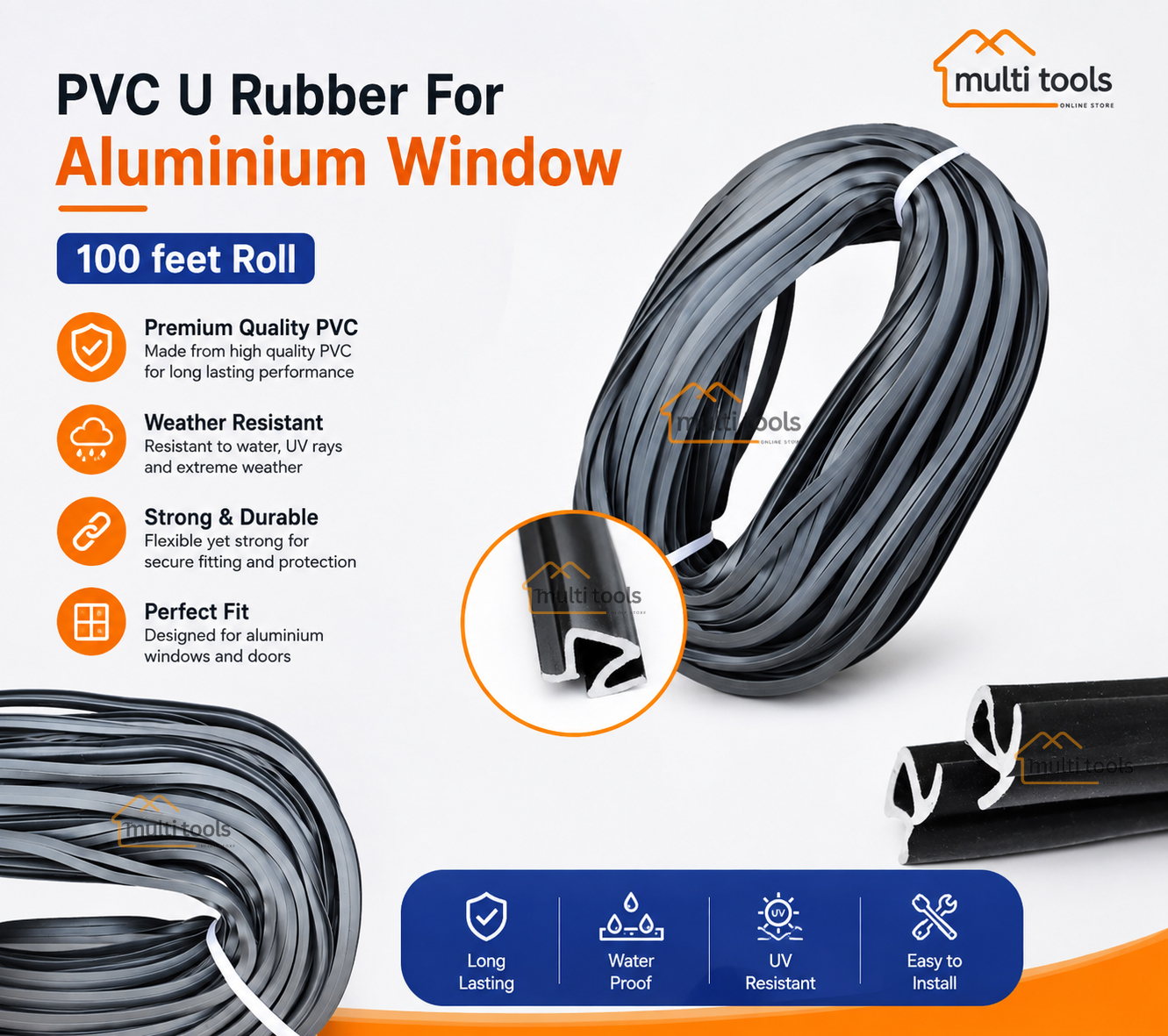 100 Feet Mix Pvc U Rubber For Aluminium Window