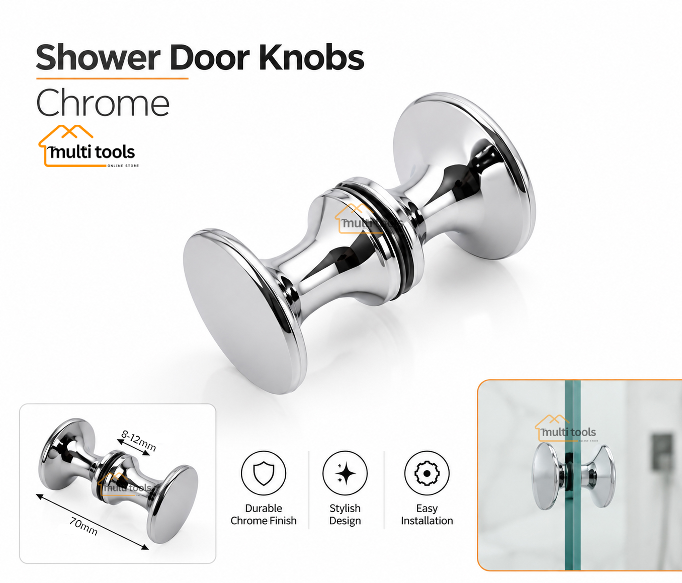 Shower Door Knobs Chrome
