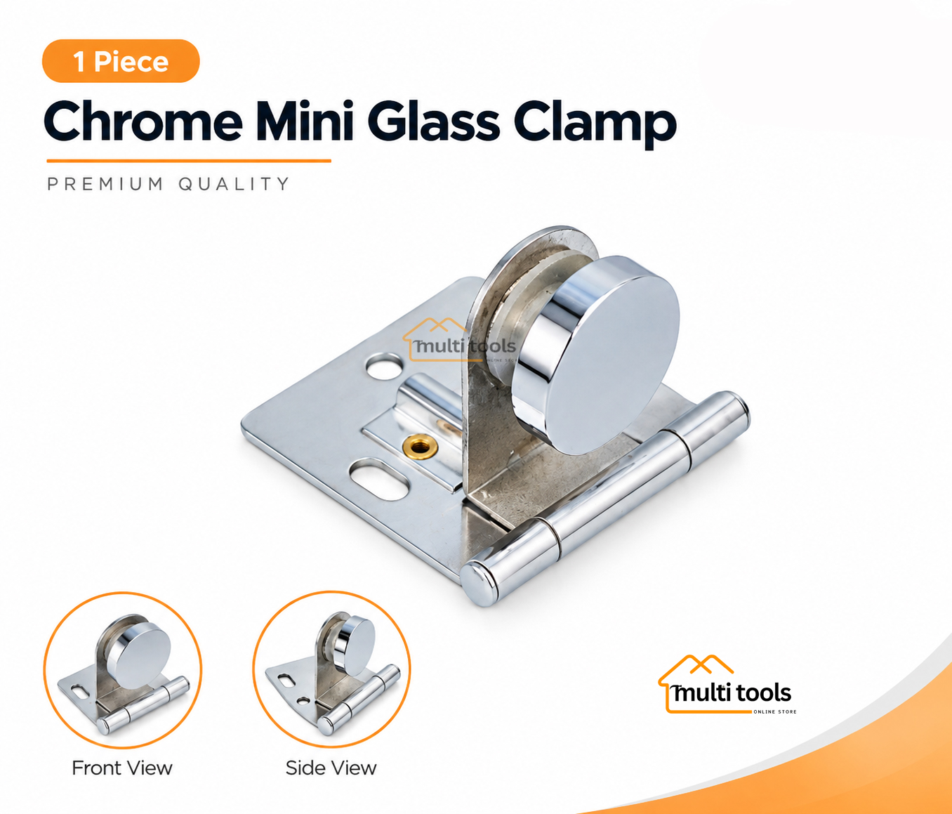 Chrome Mini Glass Clamp