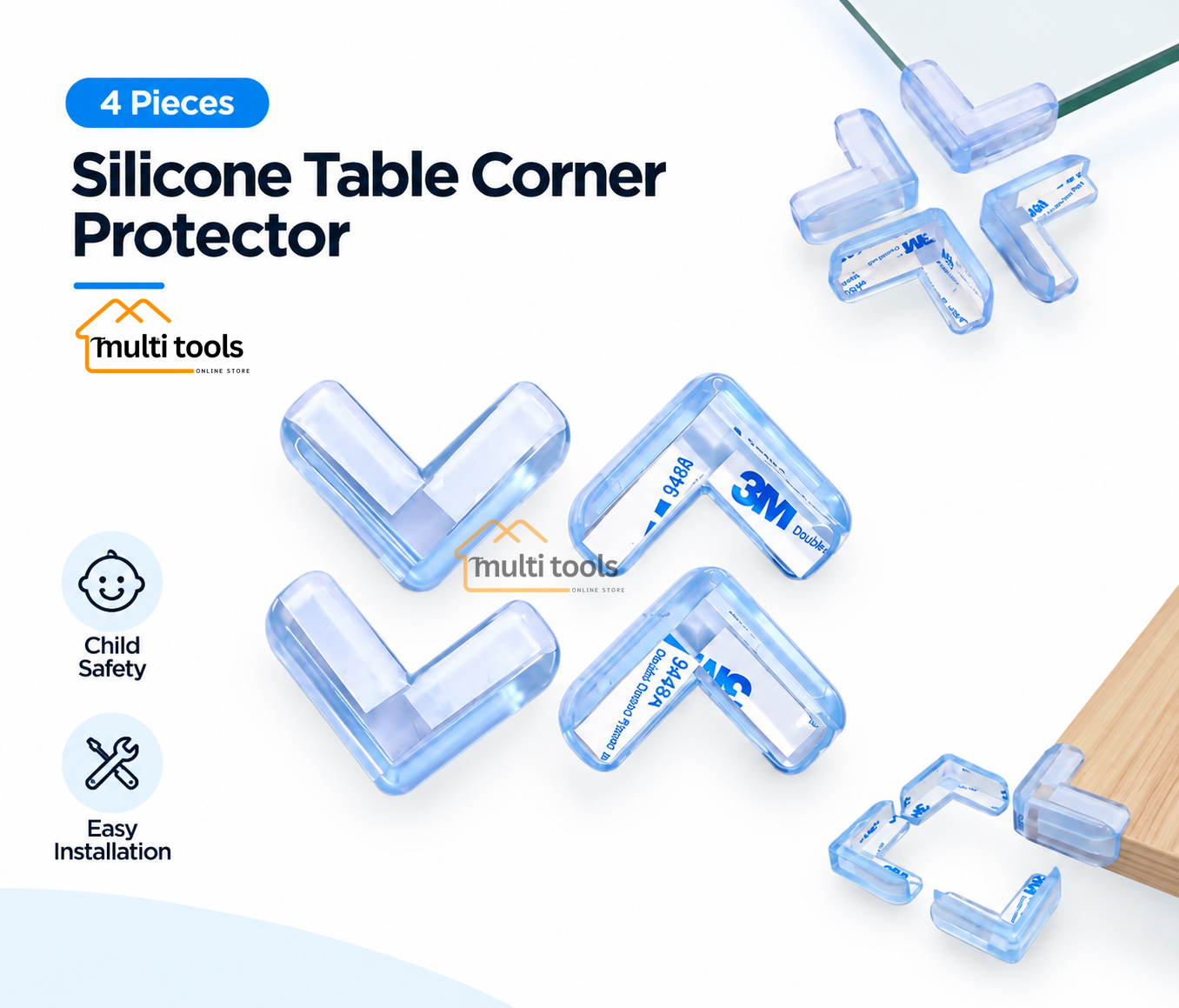 4 Pecs Silicone Table Corner Protector
