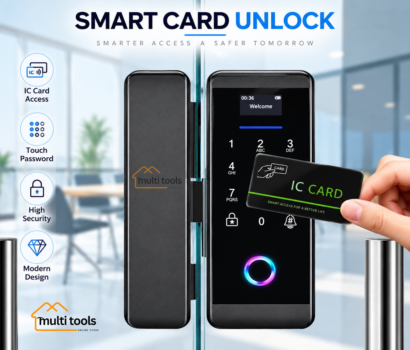 Smart Lock,Fingerprint Wifi Keyless 5-In-1 Entry Smart Door Lock With Touchscreen Keypad