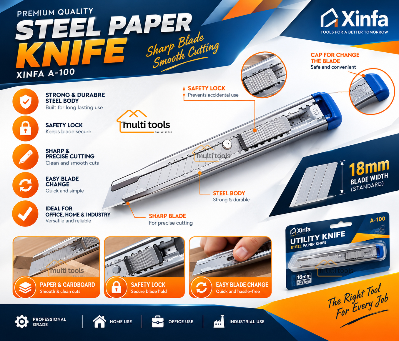 Steel Paper Knife Xinfa A-100