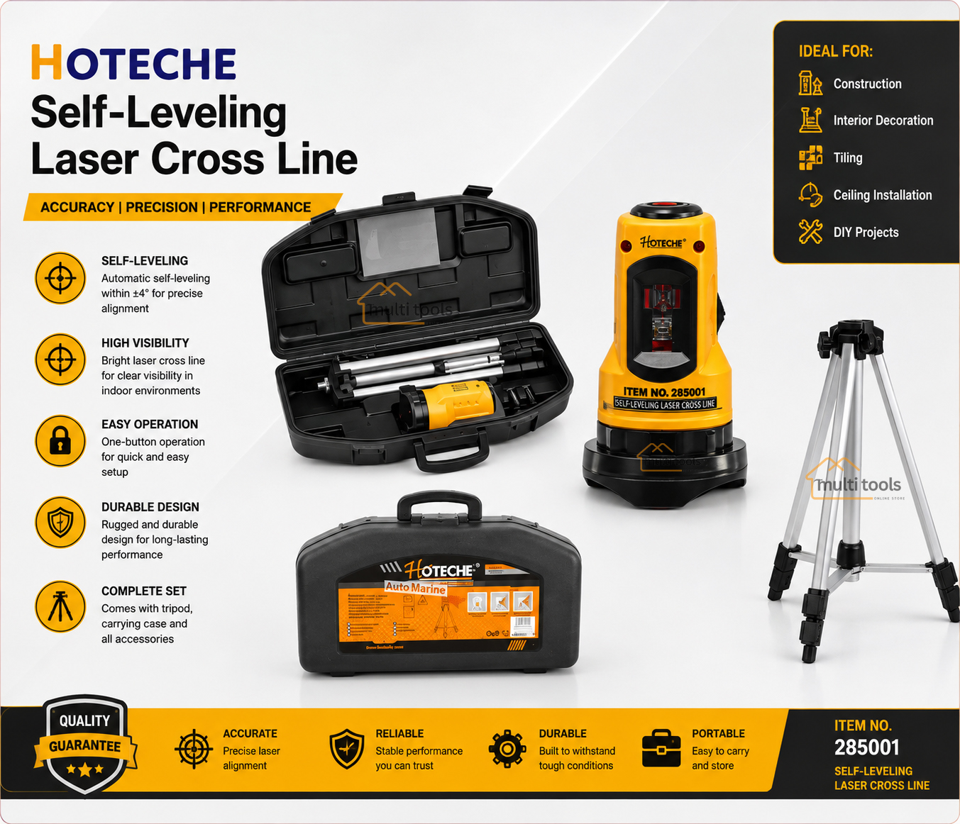 Self-Leveling Laser Cross Line