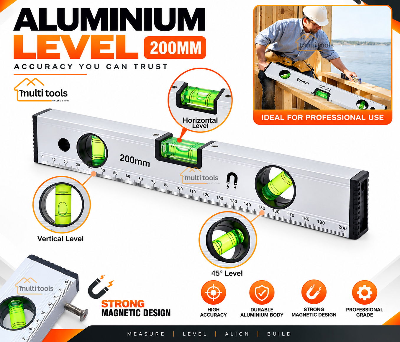 Aluminium Level 8" / 200mm