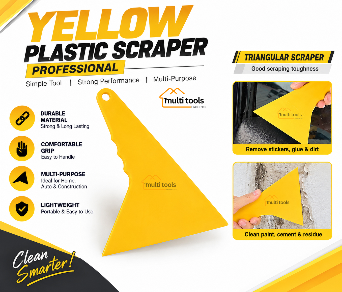 Yellow Plastic Scraper Professional