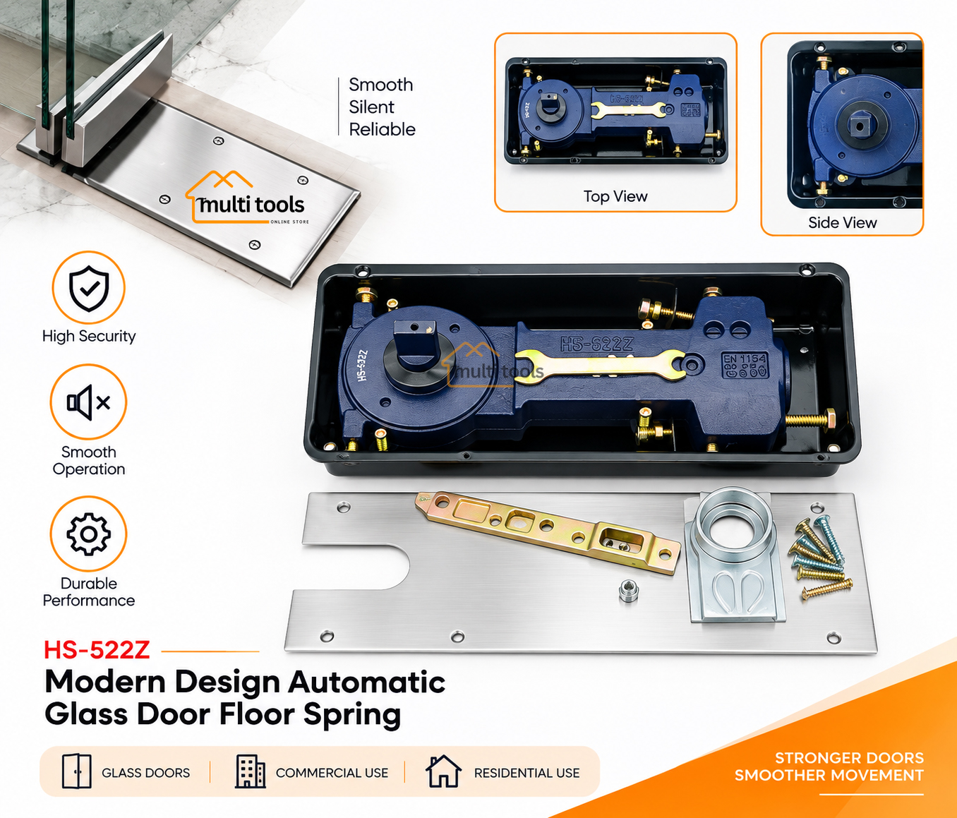 Hs-522Z Modern Design Automatic Glass Door Floor Spring