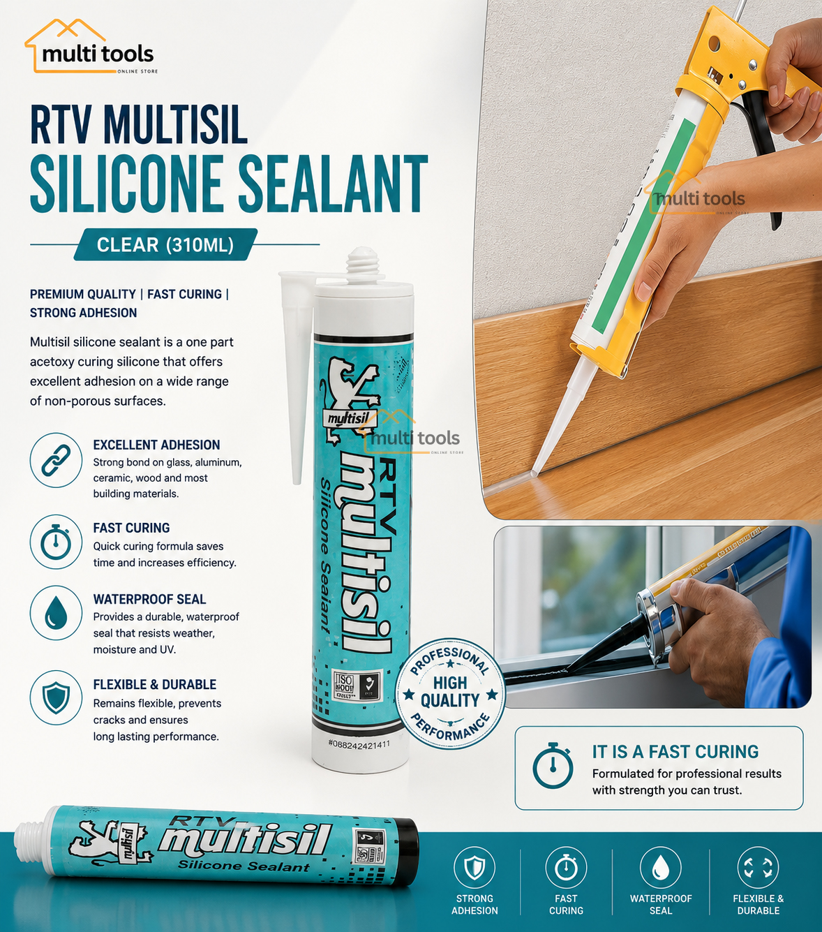 Rtv Multisil Silicone Sealant (Clear)