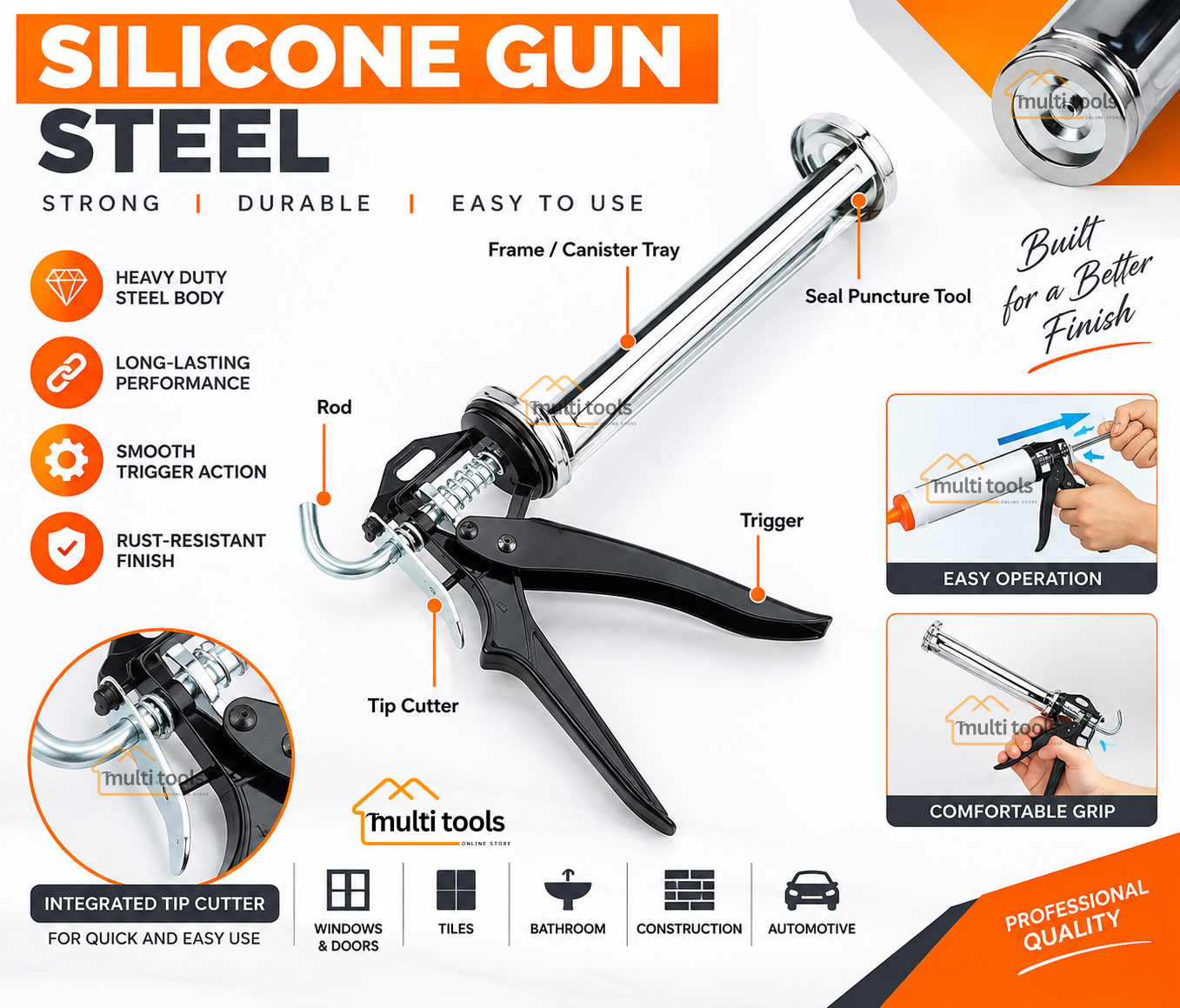 Silicone Gun Steel