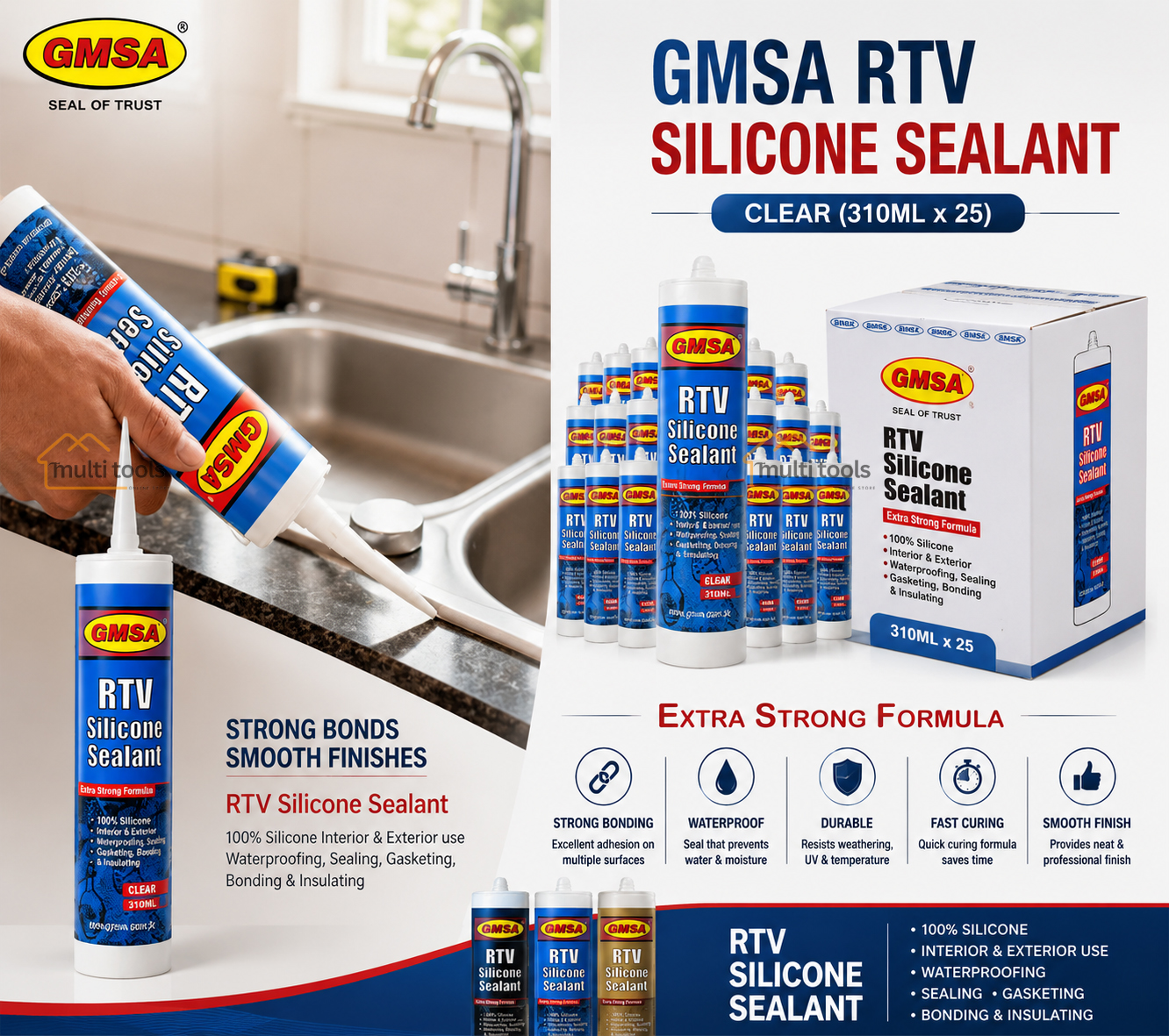 Gmsa Rtv Silicone Sealant (Clear 310G X 25)