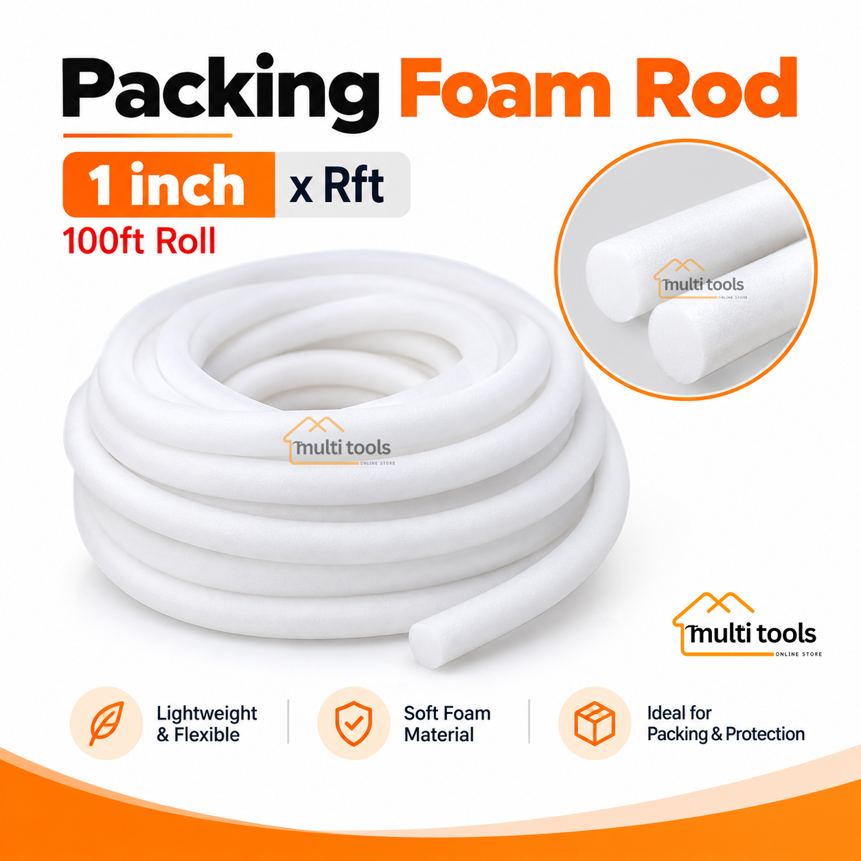 1 Inch X Rft Foam Packing Rod