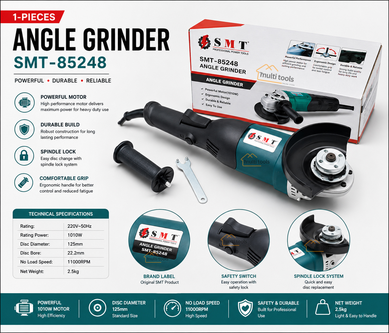 Angle Grinder 125Mm Smt-85248