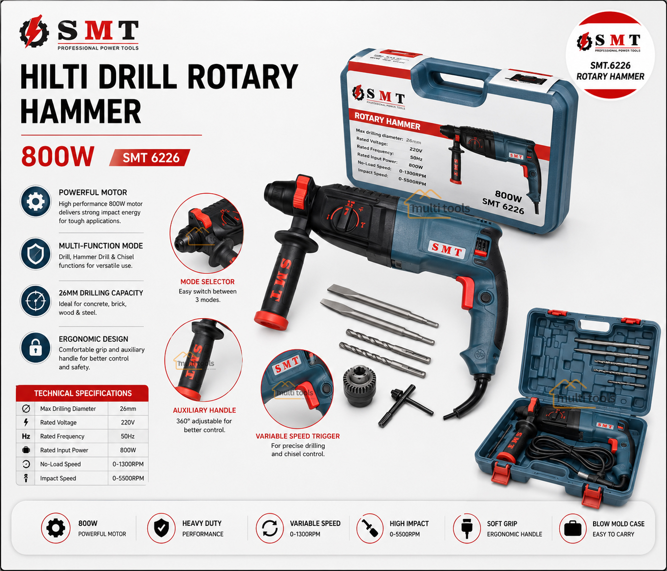 Hilti Drill Rotary Hammer (800W)
