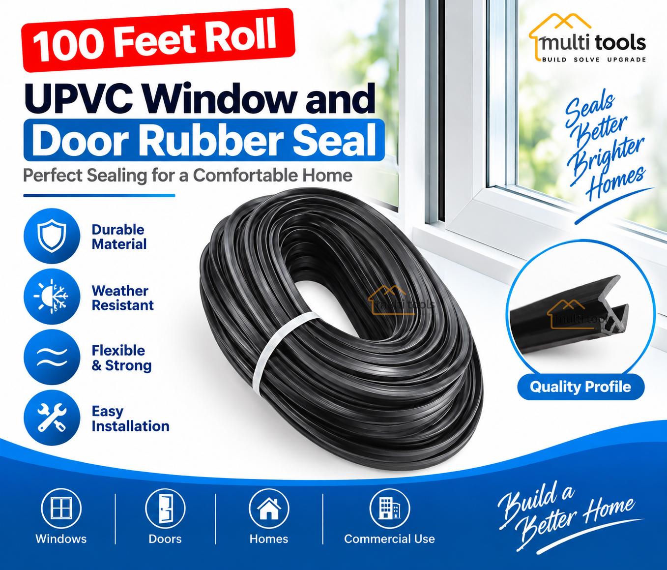 Upvc Window And Door Rubber Seal 100 Ft Roll