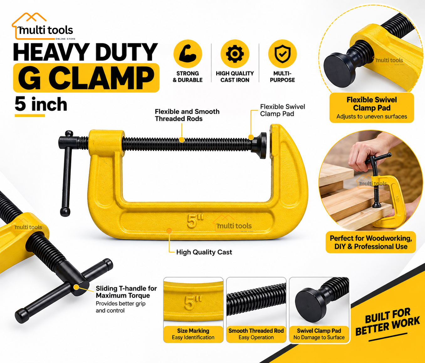 Heavy Duty G Clamp 5 Inch