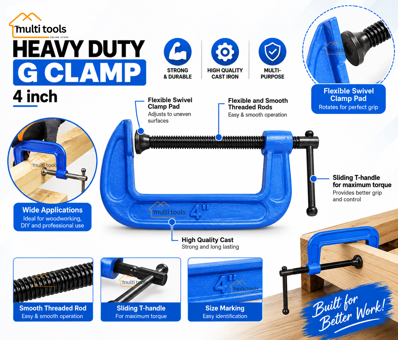 Heavy Duty G Clamp 4 Inch