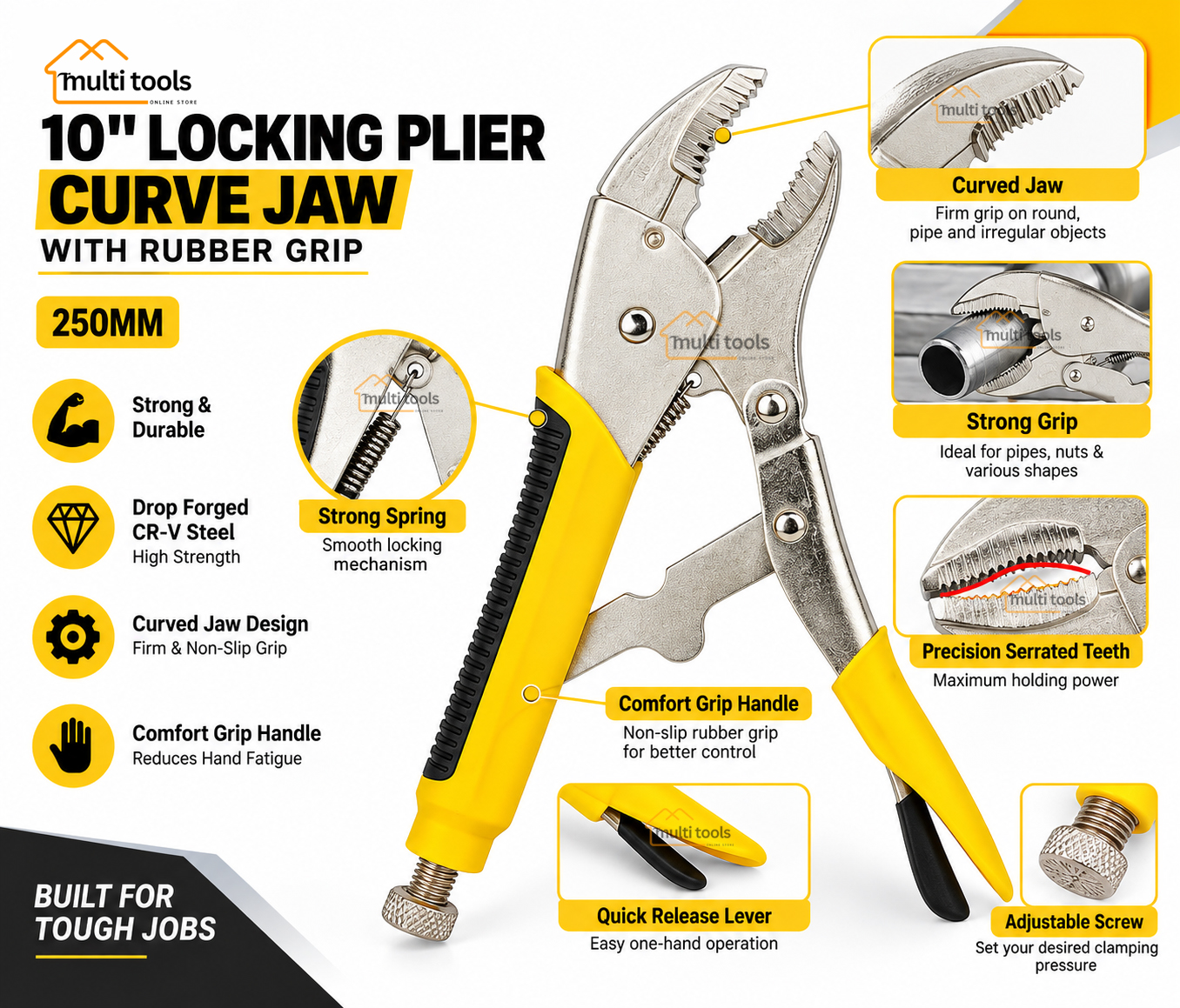 Locking Plier Curve Jaw 10 Inch