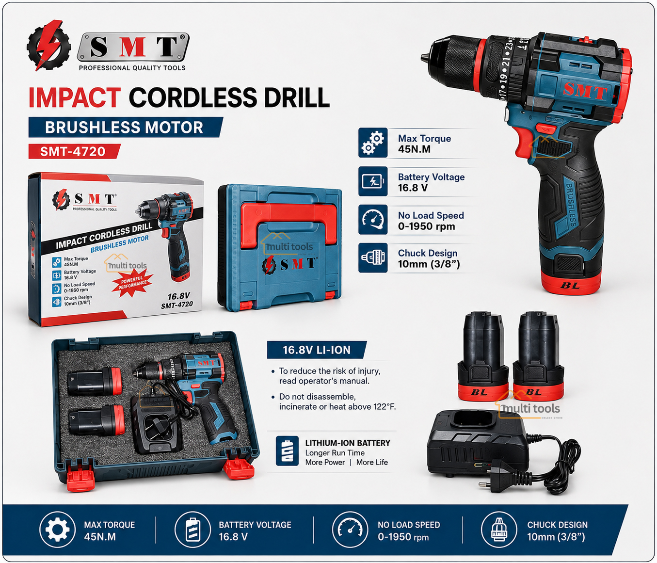 Impact Cordless Drill Smt-4720