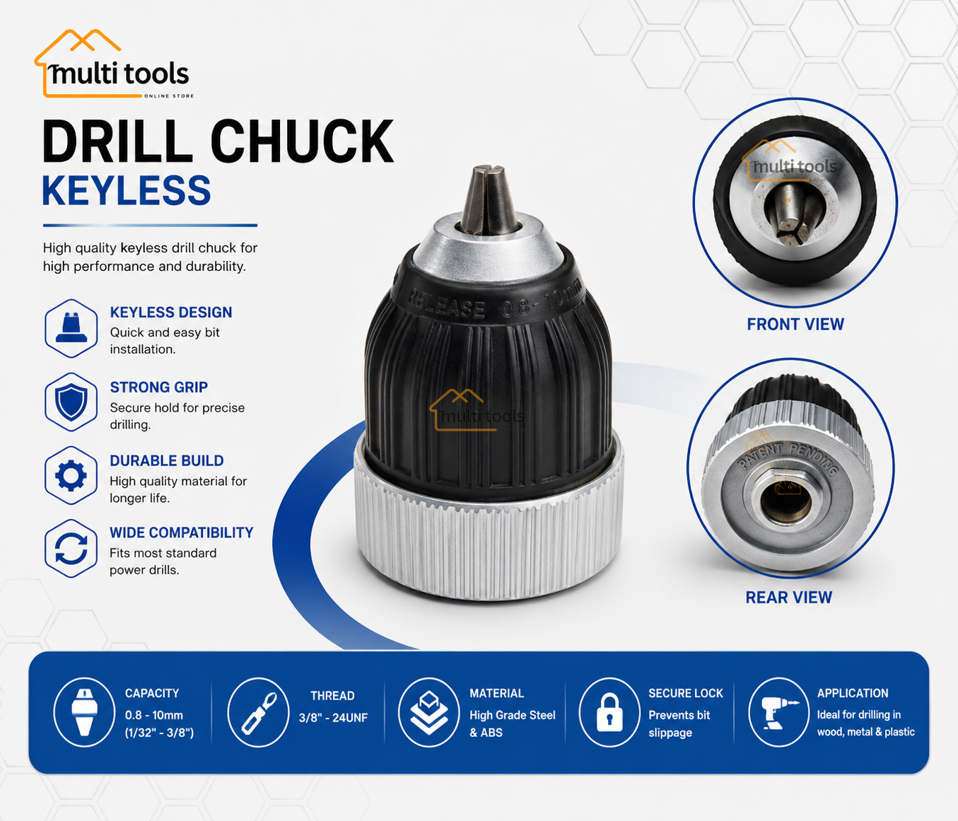 Drill Chuck Keyless